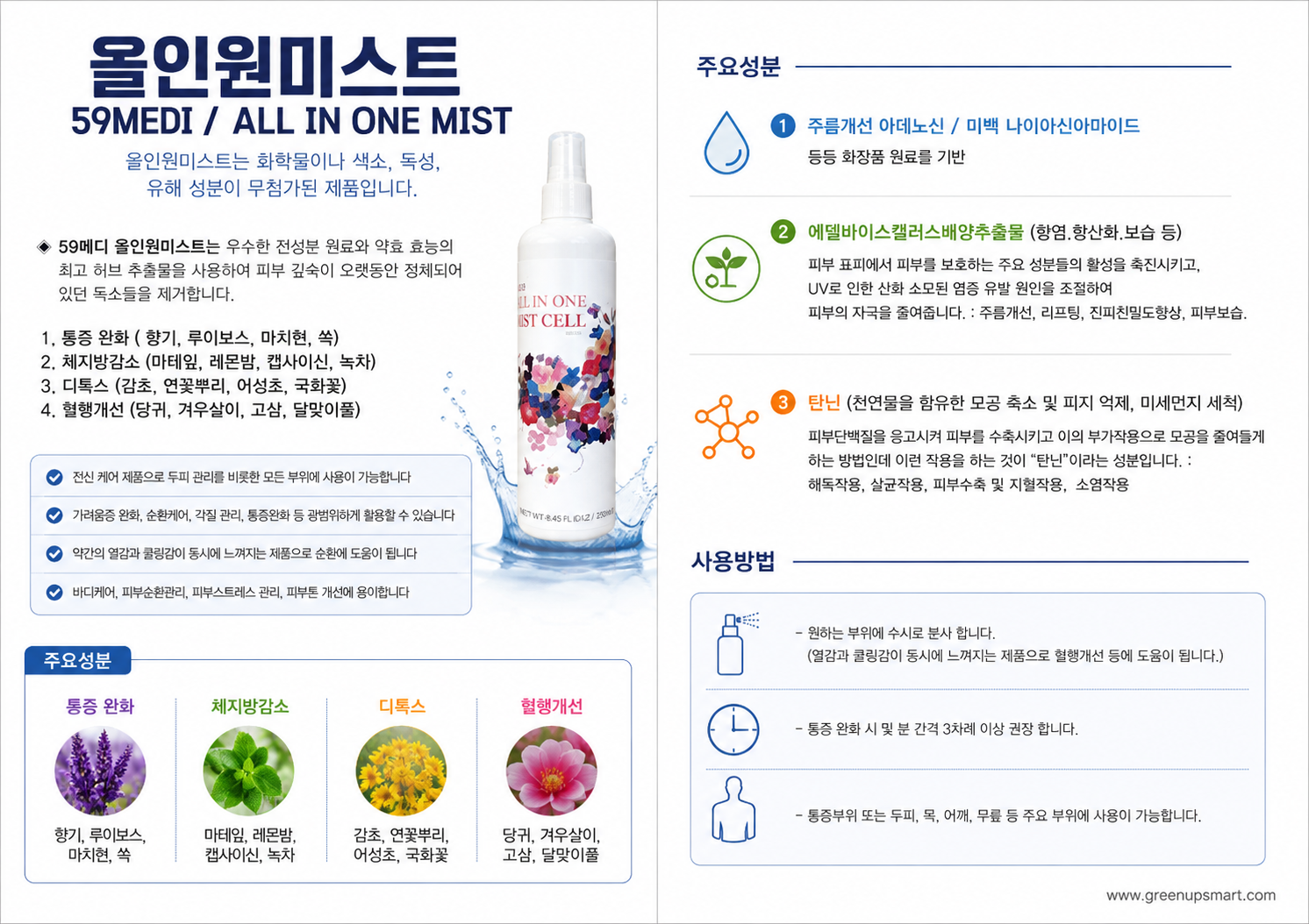 올인원 미스트 제품 홍보 이미지